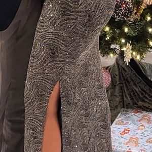 90s Glitter formal dress with split
